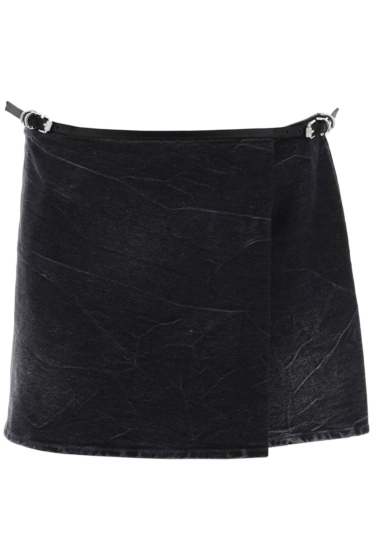 GIVENCHY voyou denim wrap mini skirt with