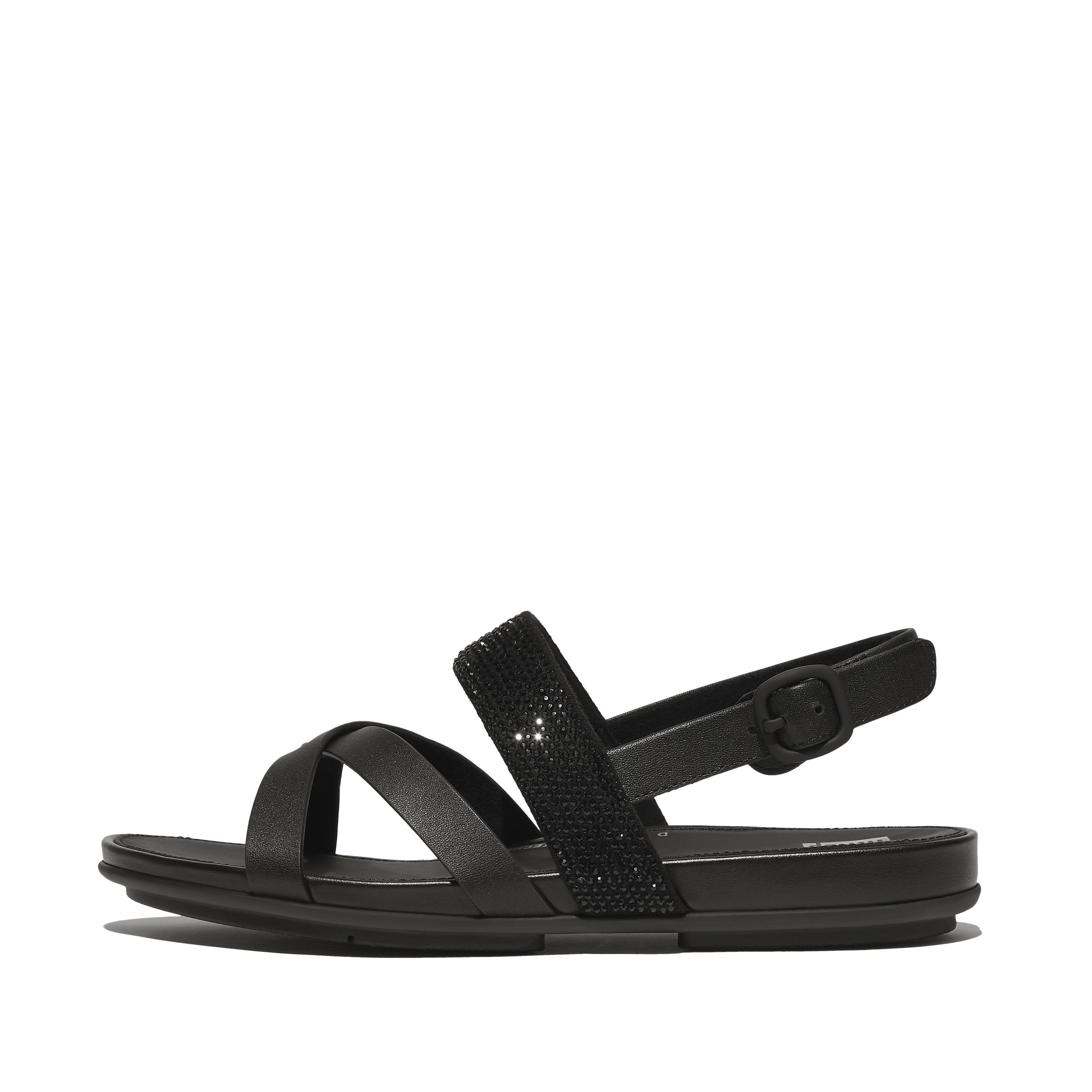 GRACIE Crystal Leather Strappy Back-Strap Sandals Leather/Microfibre, Outlet