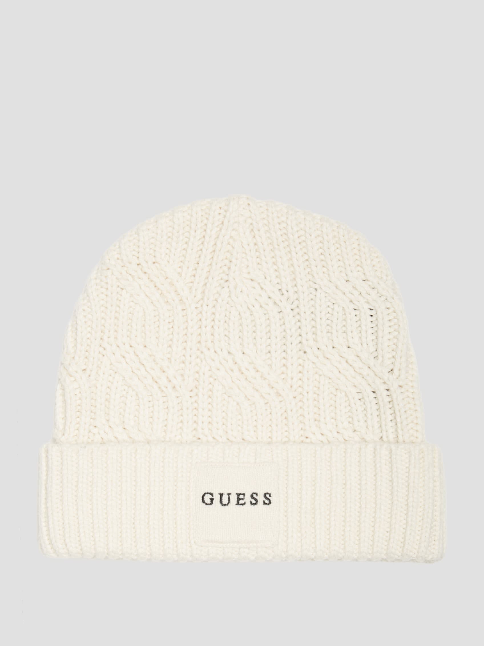 GUESS Eco Wool-blend Cable-knit Beanie