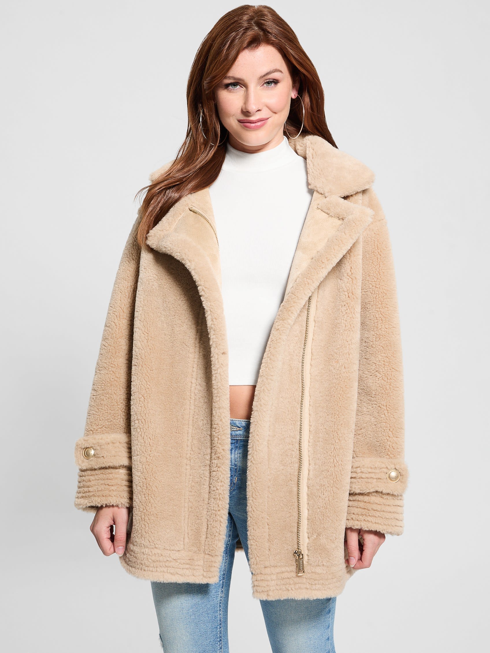 GUESS Elisabetta Faux-shearling Coat