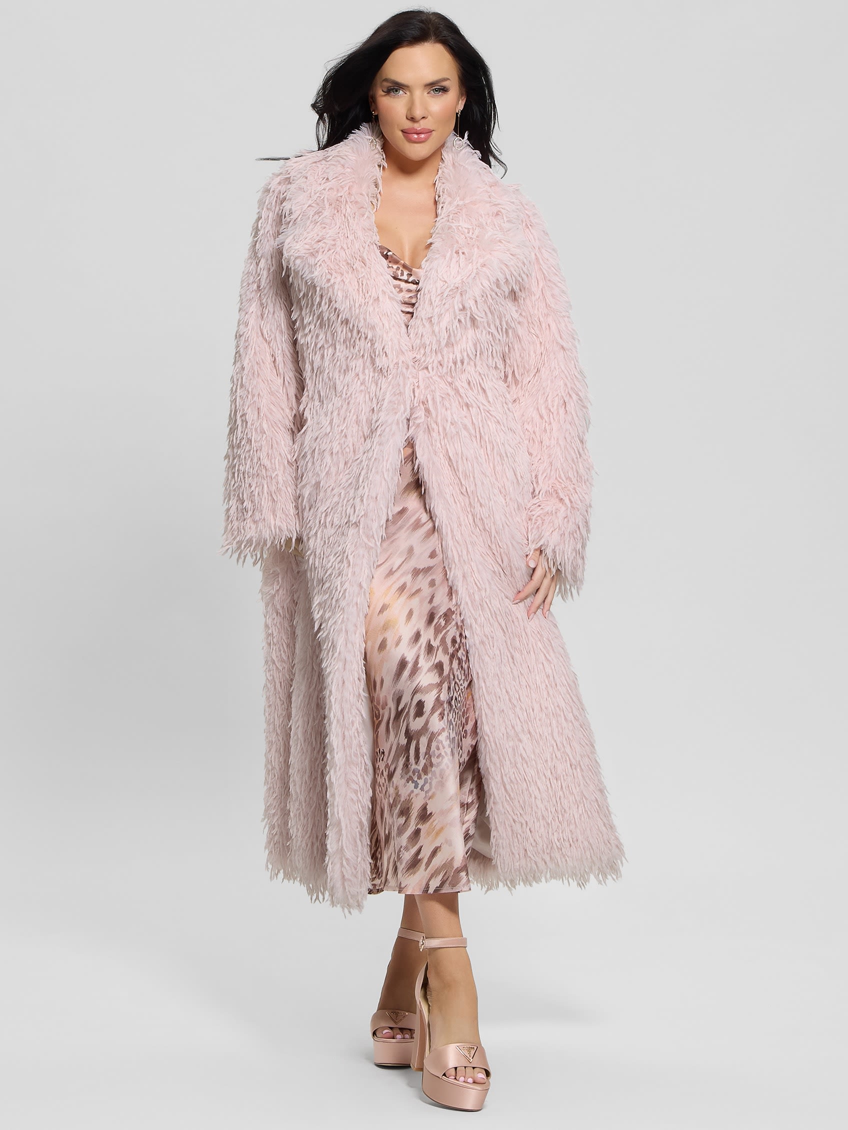 GUESS Fenix Faux-fur Longline Coat