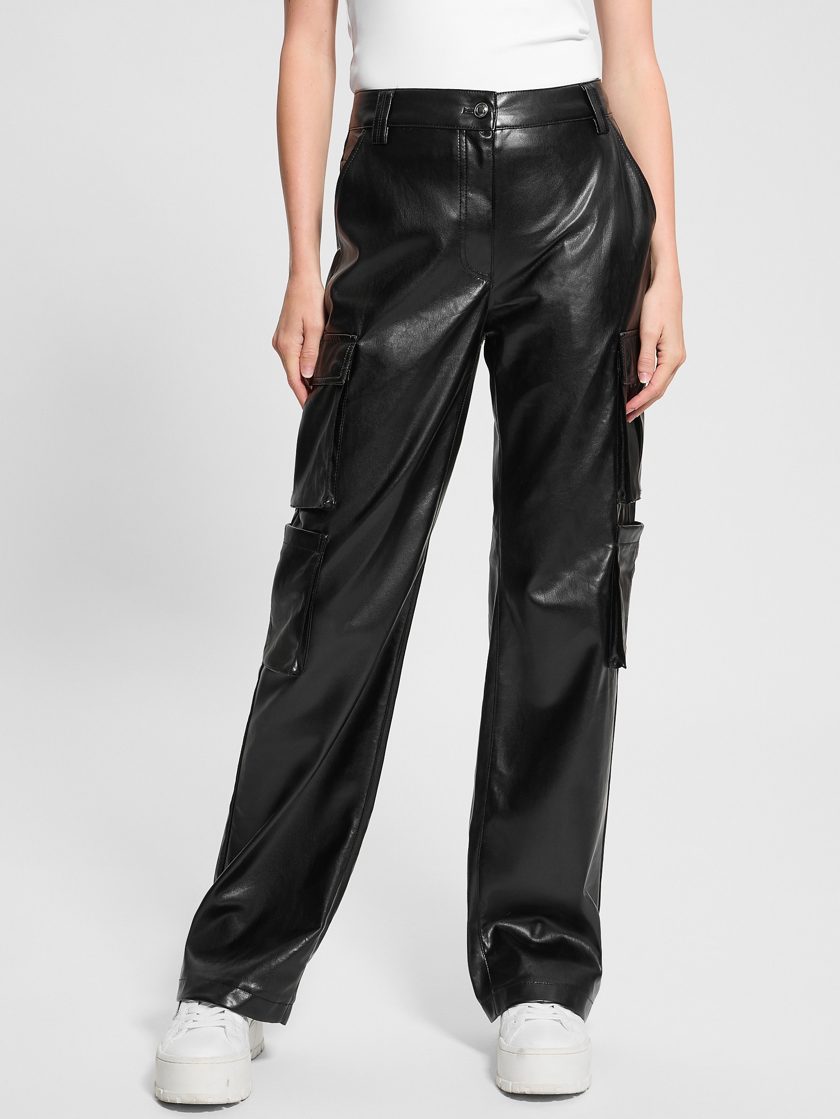 GUESS Kori Faux-leather Cargo Pants