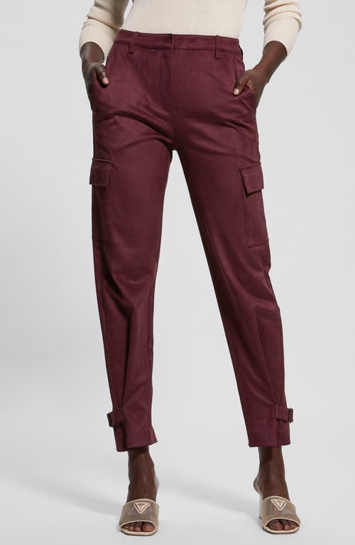 GUESS New Marzia Faux Suede Cargo Pants in Red Noir at Nordstrom, Size X-Small