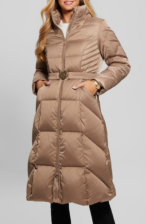 GUESS Olga Down Puffer Coat with Removable Hood in Wet Sand at Nordstrom, Size X-Small