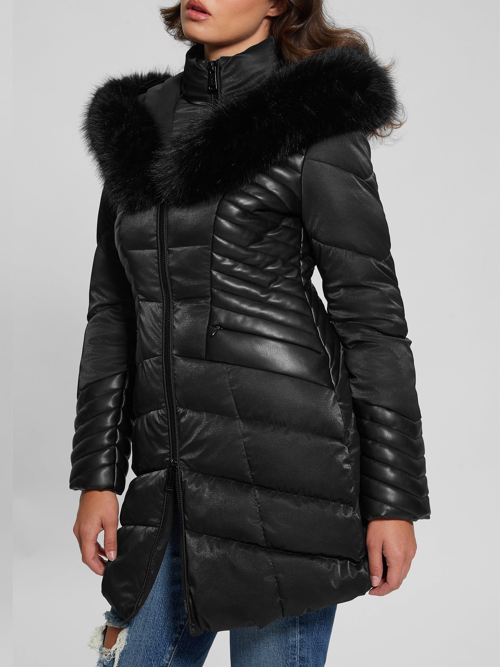 GUESS Oxana Hooded Puffer Coat