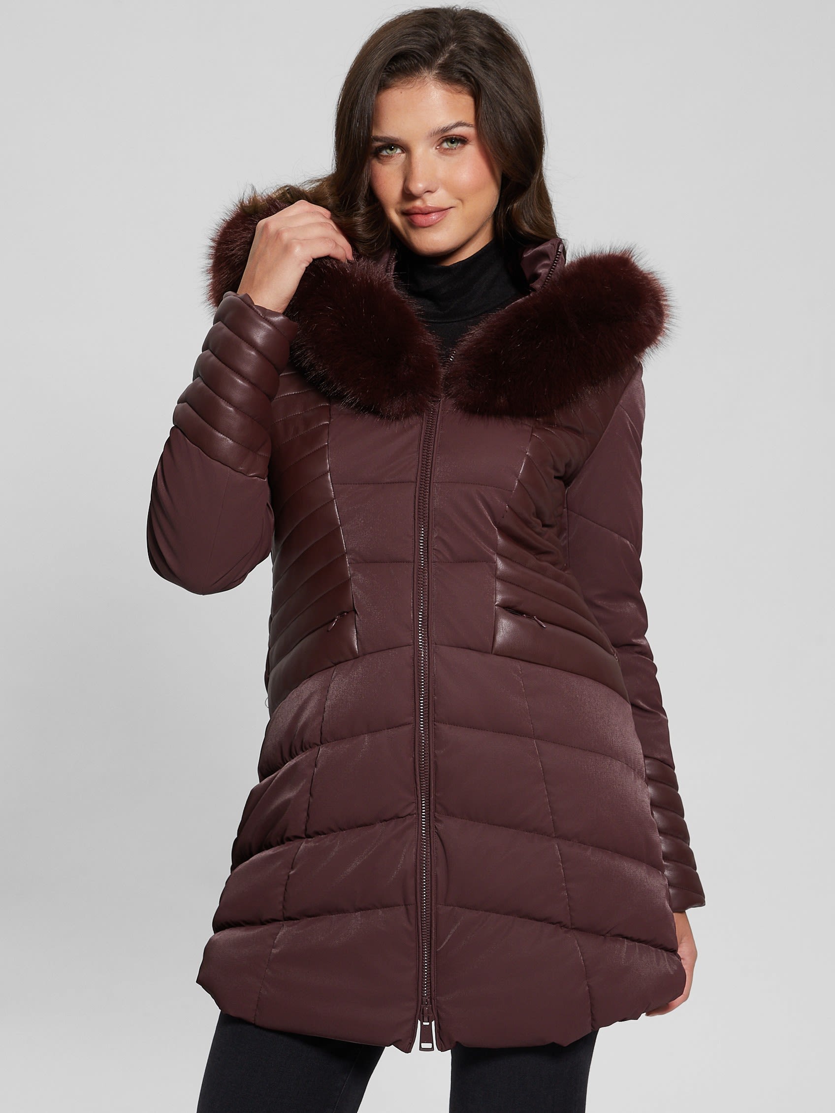 GUESS Oxana Hooded Puffer Coat