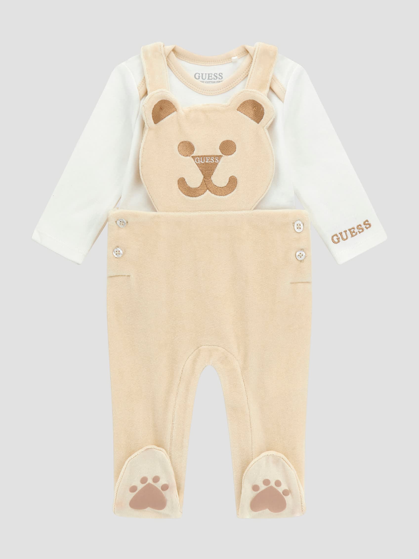 GUESS Teddy Bear Bodysuit And Romper Set (0-12m)