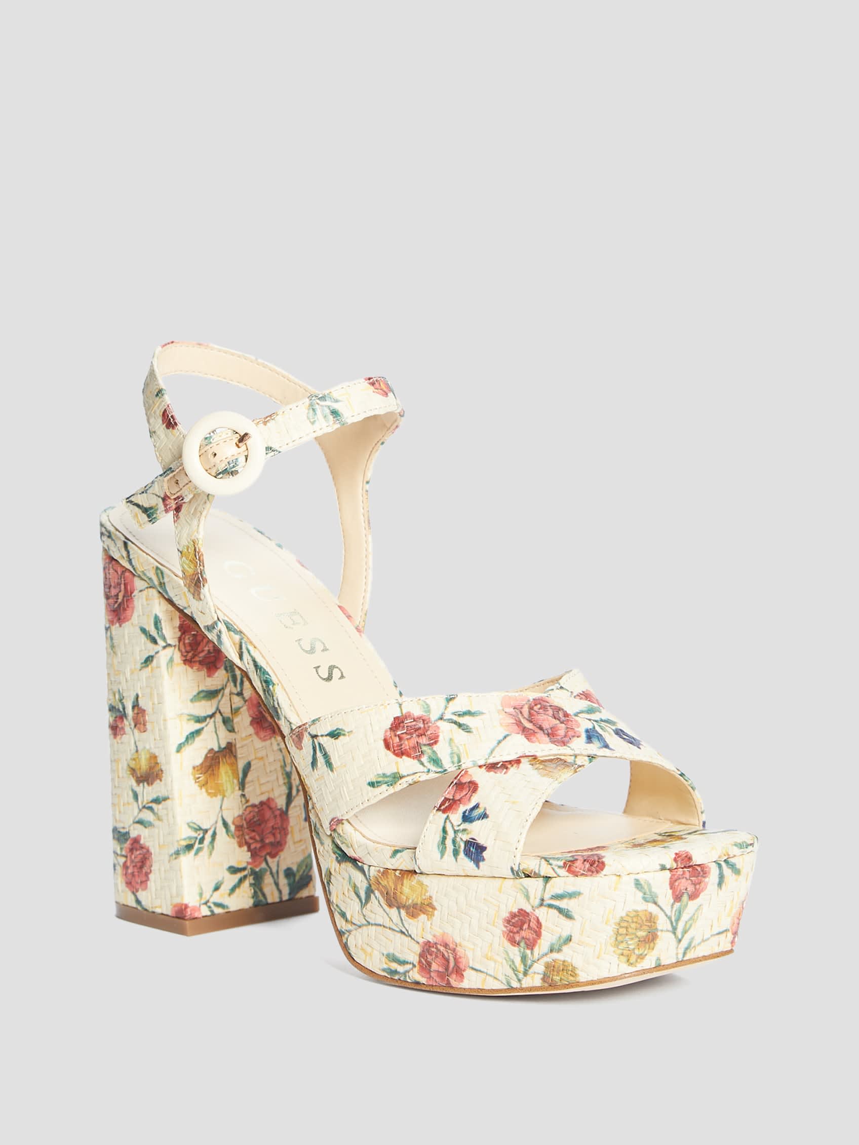 GUESS Vallenn Floral Platform Sandals