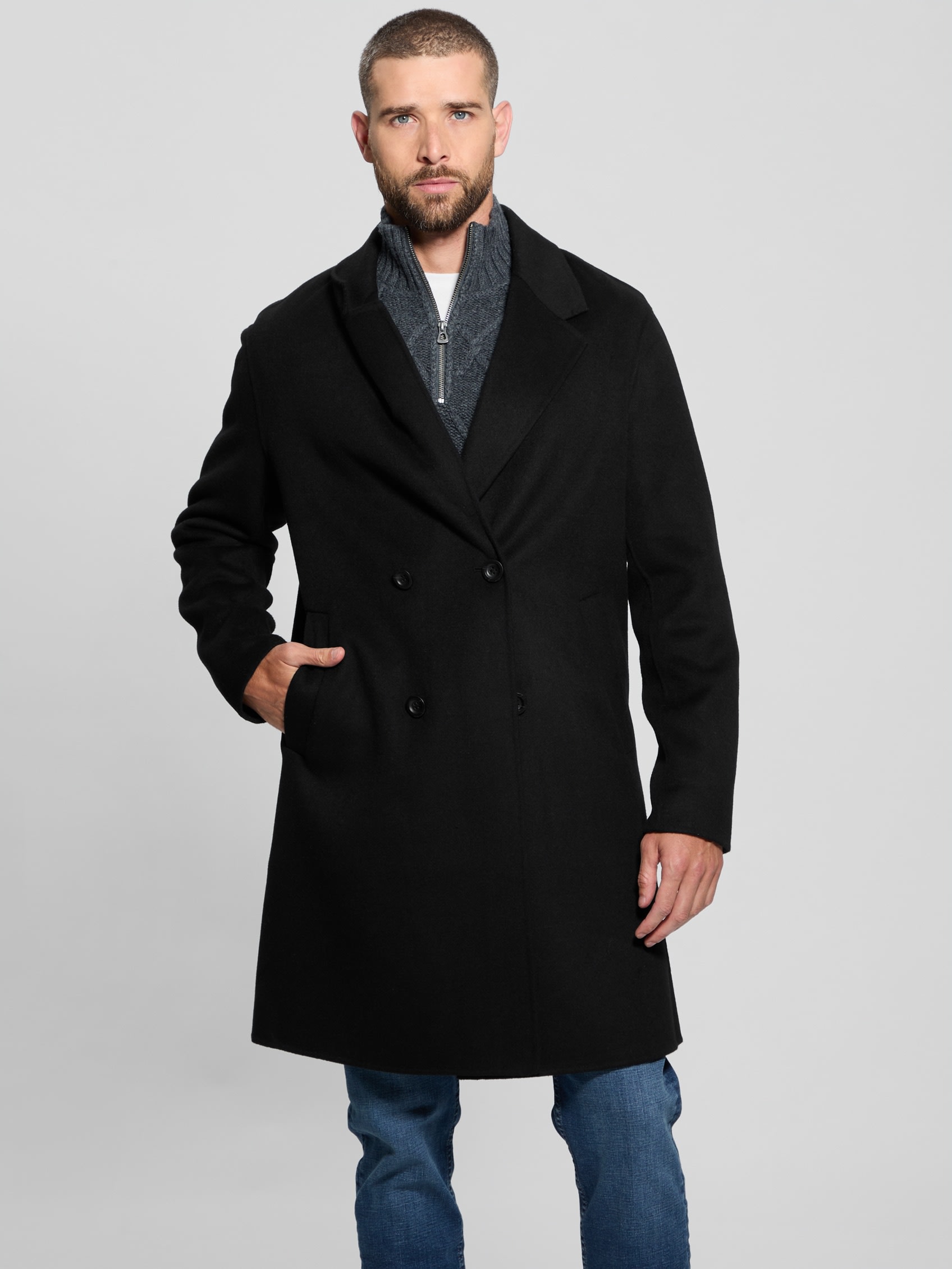 GUESS Wool-blend Double-breasted Coat