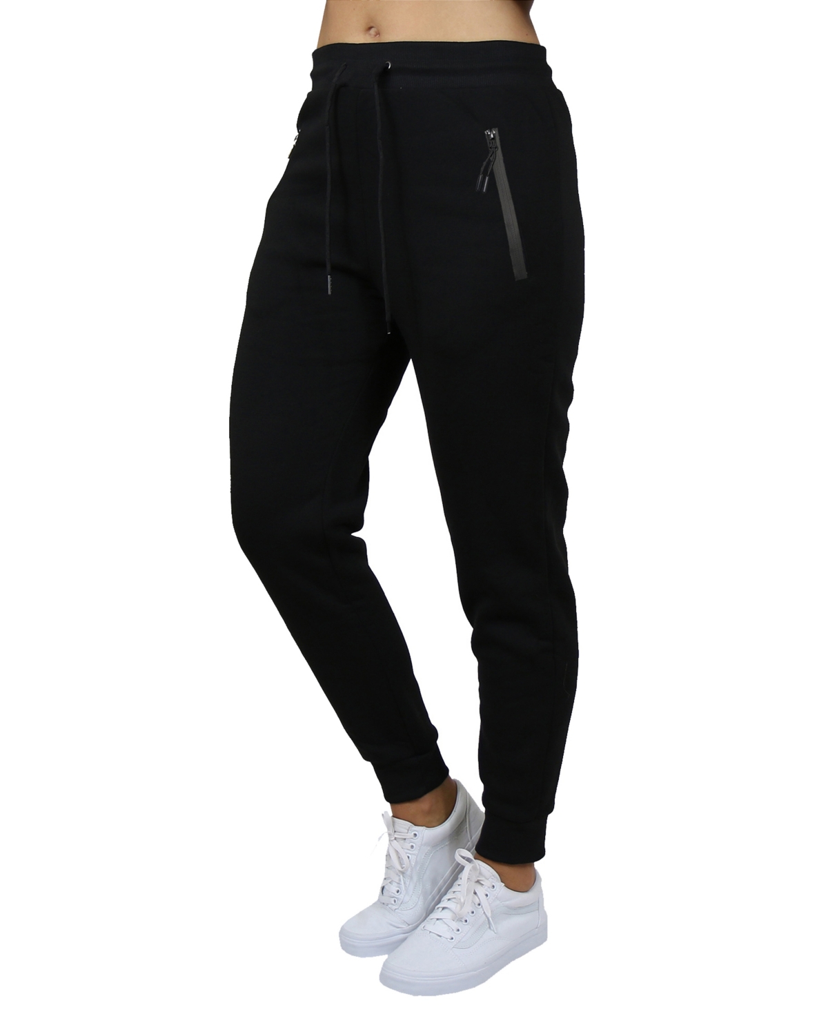 Galaxy By Harvic Women's Pro Star Modern Fit Fleece Lined Joggers - Black