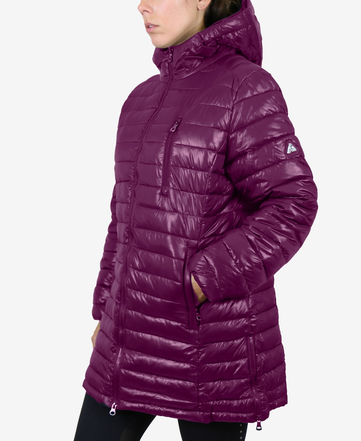 Galaxy By Harvic Women's Quilted Long Puffer Coat - Burgundy