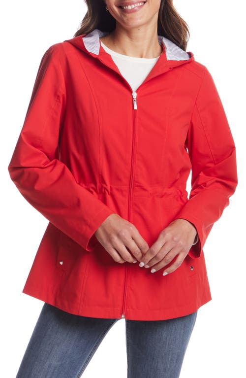 Gallery Water Resistant Hooded Raincoat in Red at Nordstrom, Size Small