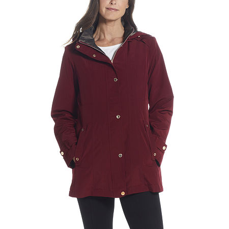 Gallery Womens Hooded Midweight Raincoat, Large, Red