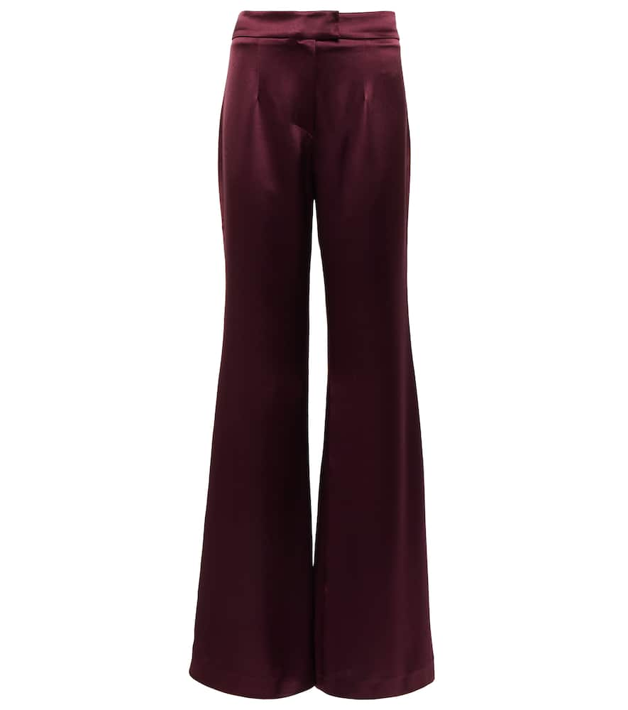 Galvan High-rise satin flared pants