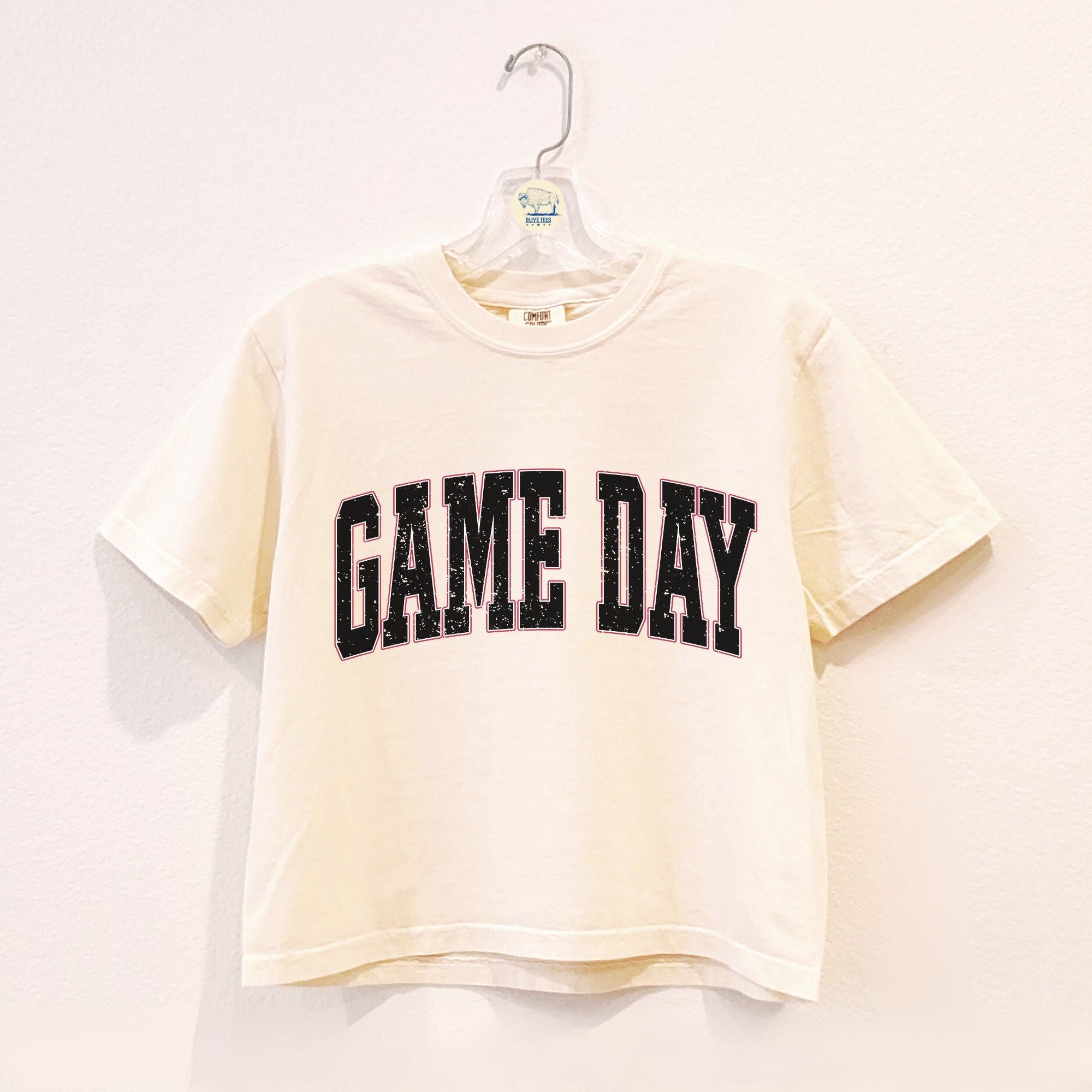 Game Day Comfort Colors Crop Top, Football/Basketball Softball Baseball Season T - Shirt, Sport Mom Shirt, Preppy Varsity Sports Shirt