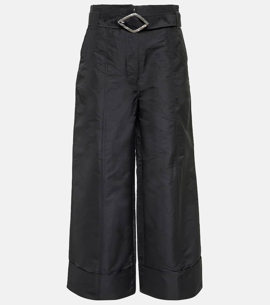 Ganni High-rise wide-leg cropped pants