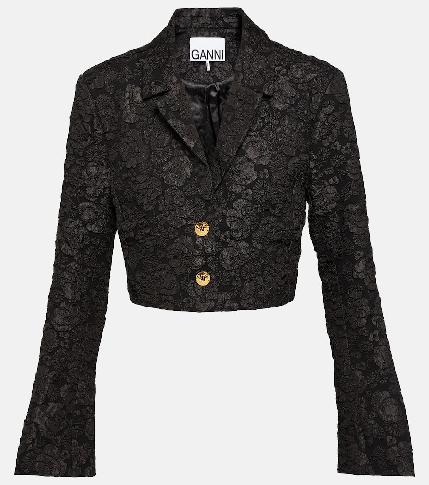 Ganni Jacquard cropped blazer