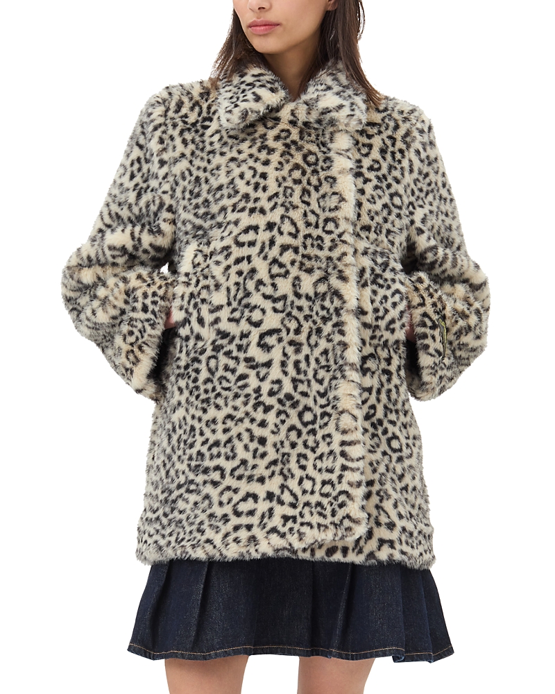 Ganni Leopard Faux Fur Coat