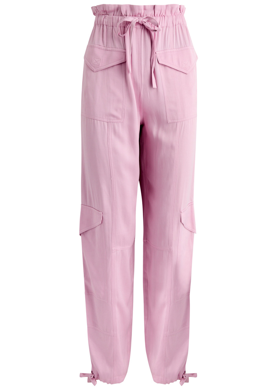 Ganni Satin Cargo Trousers - Pink - 40 (UK12 / M)