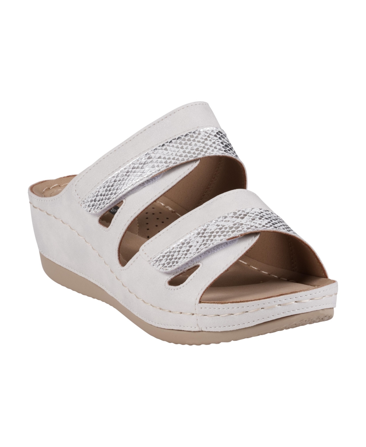 Gc Shoes Women's Havana Double Band Wedge Sandals - White