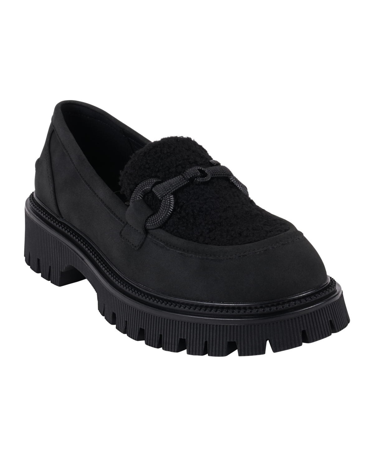 Gc Shoes Women's Vince Shearling Lug Sole Loafers - Black