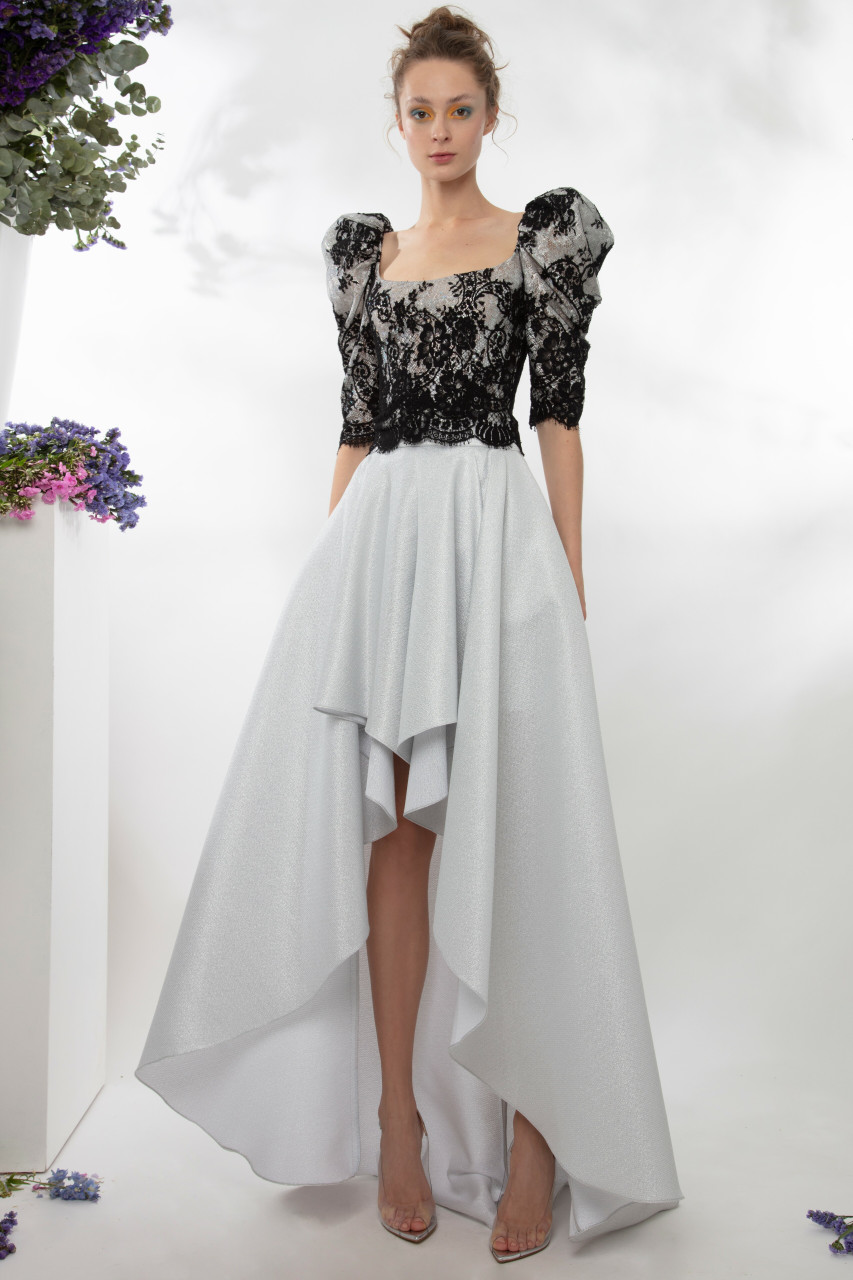 Gemy Maalouf Lace Corset-Like Top And Long Skirt (US 2)