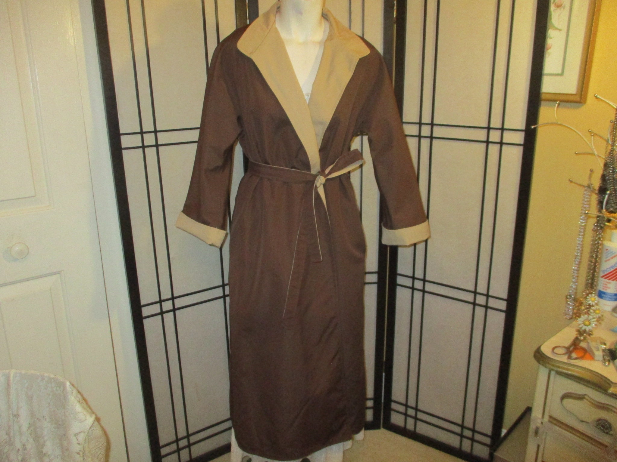 Gene Burton Pasadena Reversible Belted Wrap Trench Coat