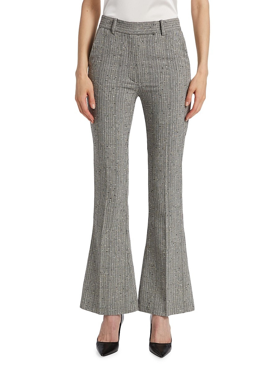 Generation Love Women's Presley Plaid Bootcut Pants - Grey Black - Size 0