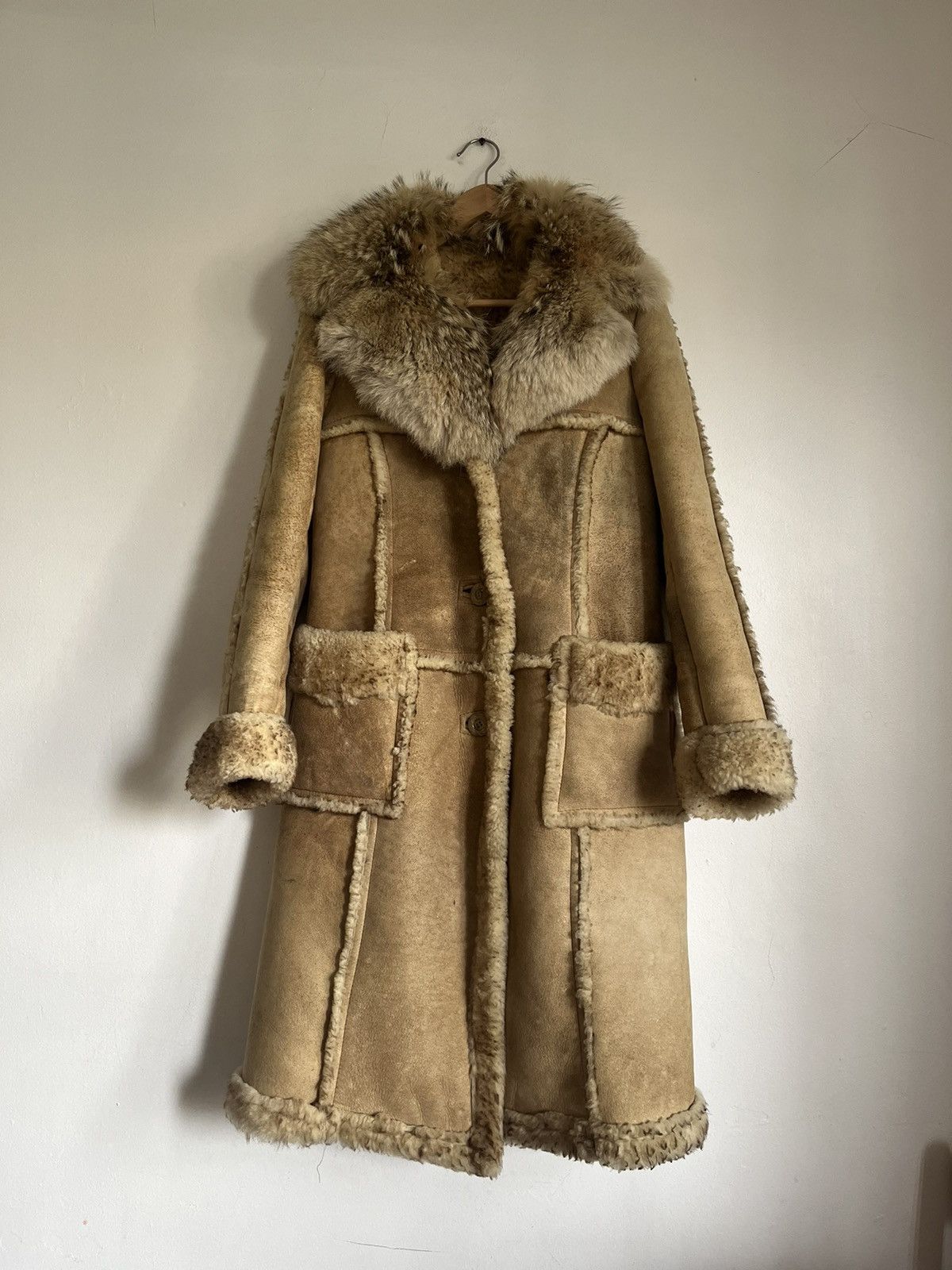 Genuine Leather x Mink Fur Coat Shearling Sheepskin Jacket For Woman'S in Beige, Women's (Size Large)