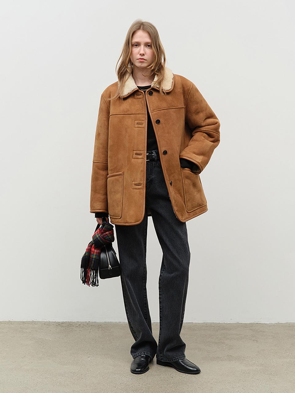 Genuine Shearling Jacket - Camel