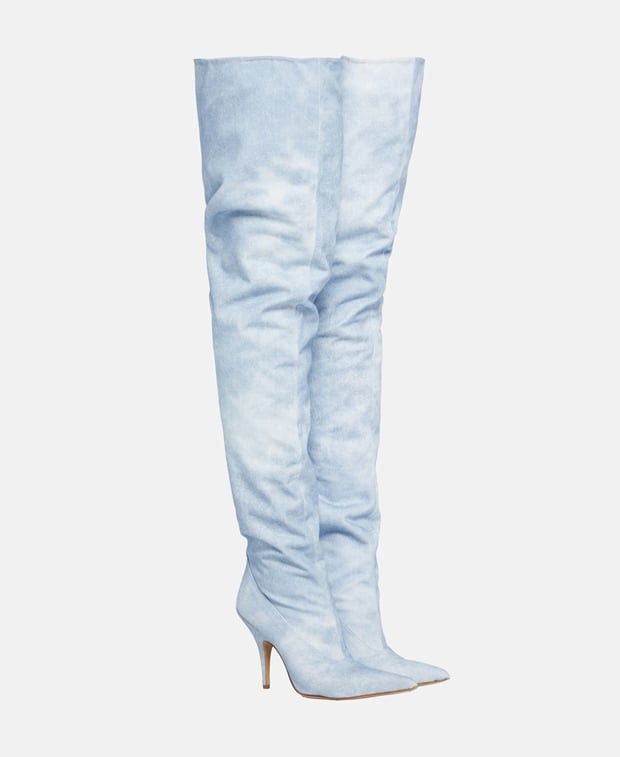 Gia Borghini Over-The-Knee Boots in Light Blue, Women's (Size 11)