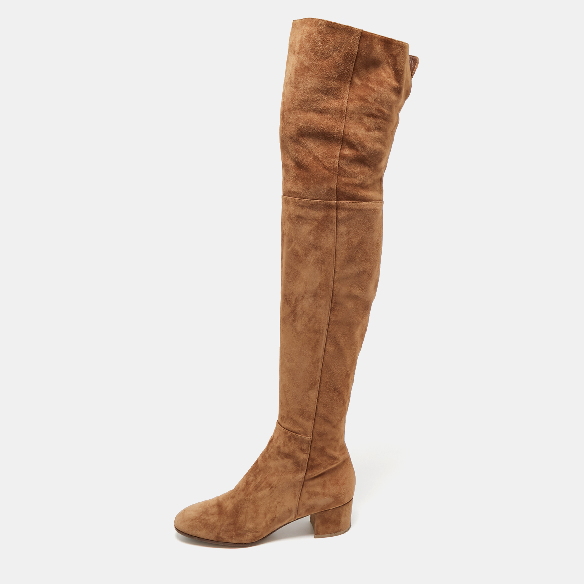 Gianvito Rossi Brown Suede Over The Knee Boots Size 38