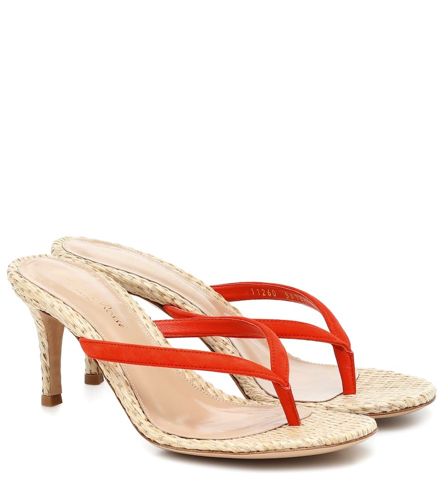 Gianvito Rossi Calypso 70 raffia thong sandals