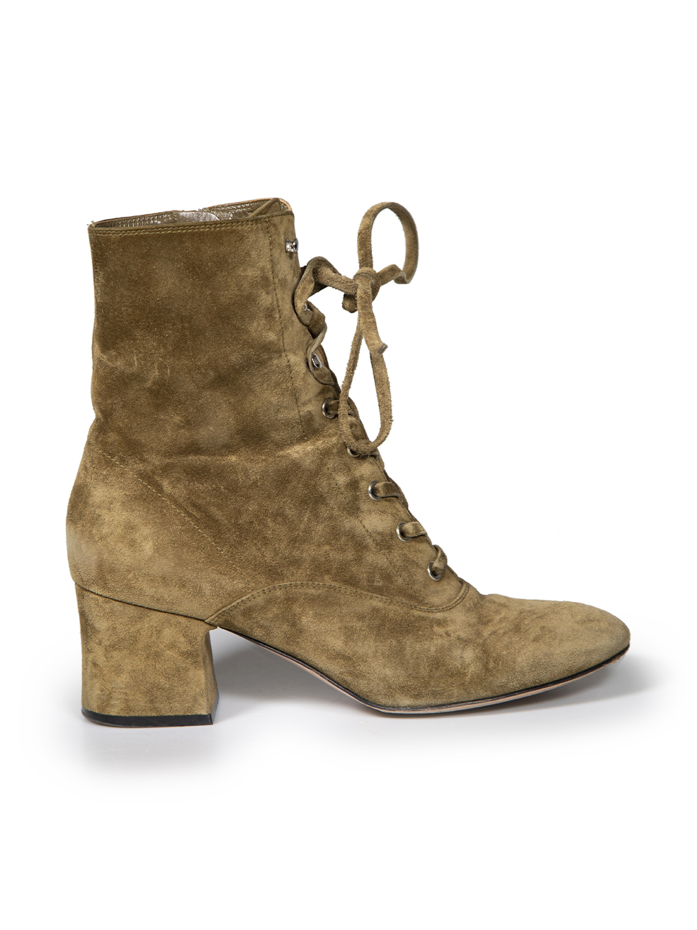 Gianvito Rossi Khaki Suede Lace-Up Boots