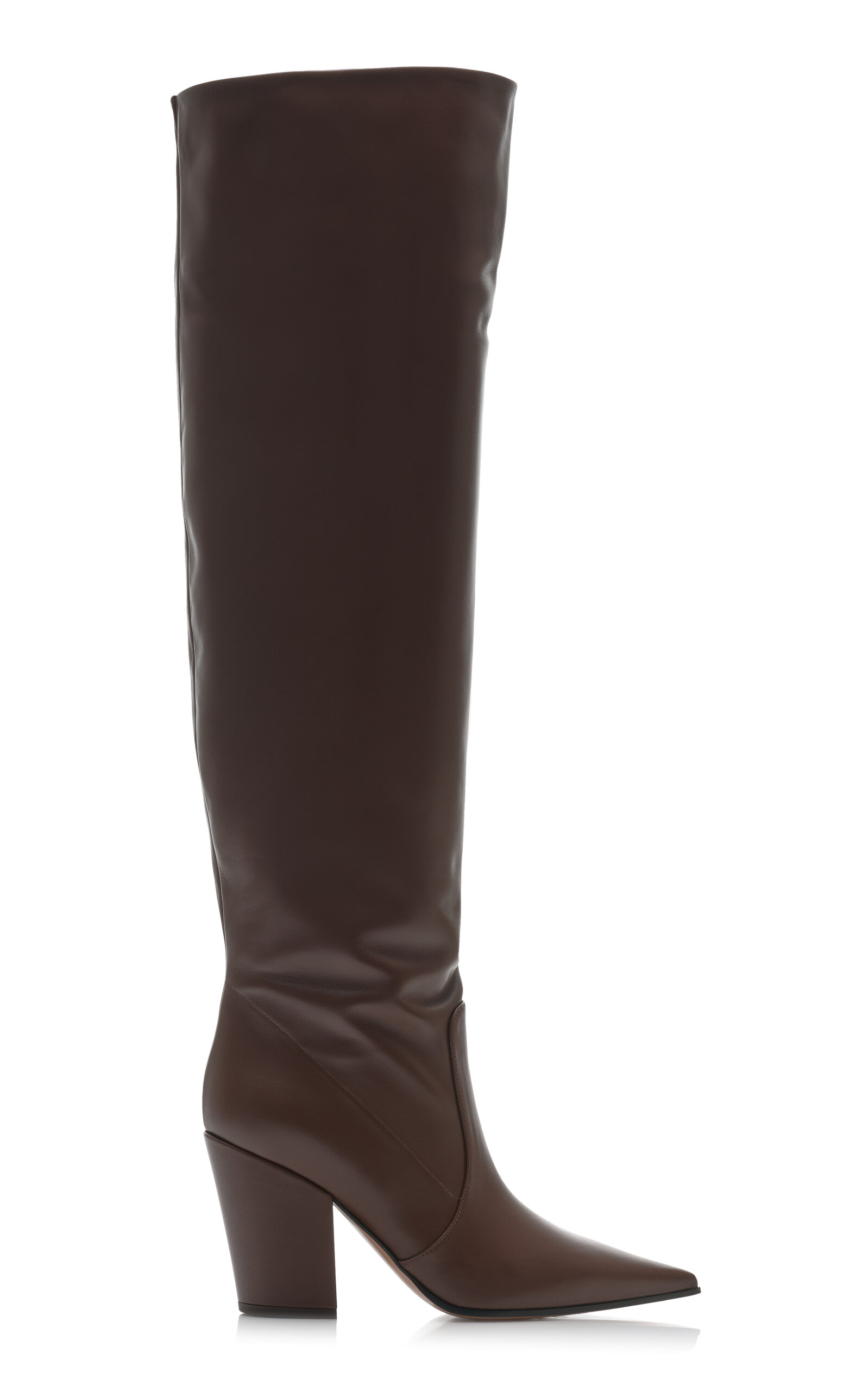 Gianvito Rossi - Leather Over-The-Knee Boots - Brown - IT 38 - Moda Operandi