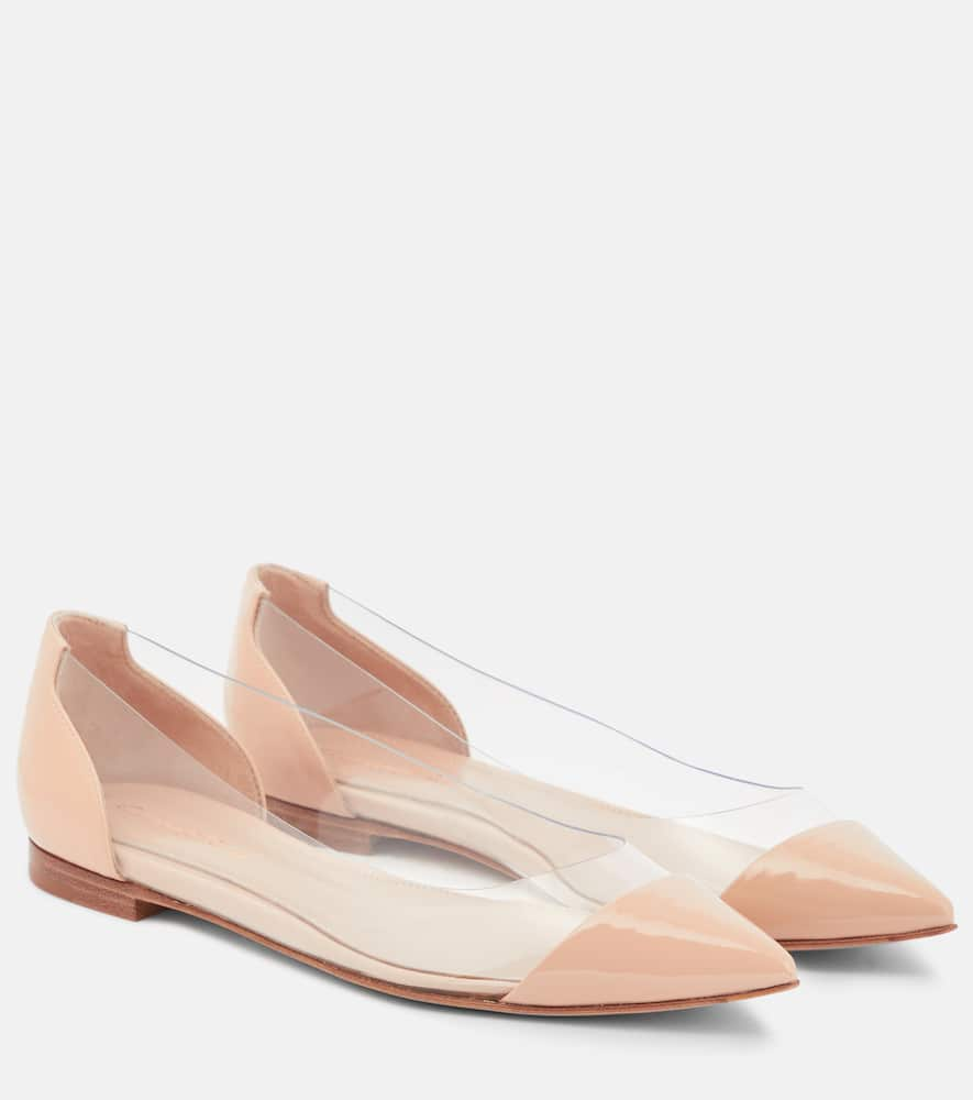 Gianvito Rossi Plexi leather and PVC ballet flats