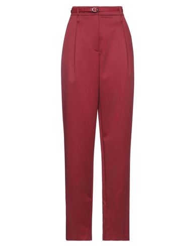 Giorgio Armani Woman Pants Burgundy Size 4 Wool, Ovine leather