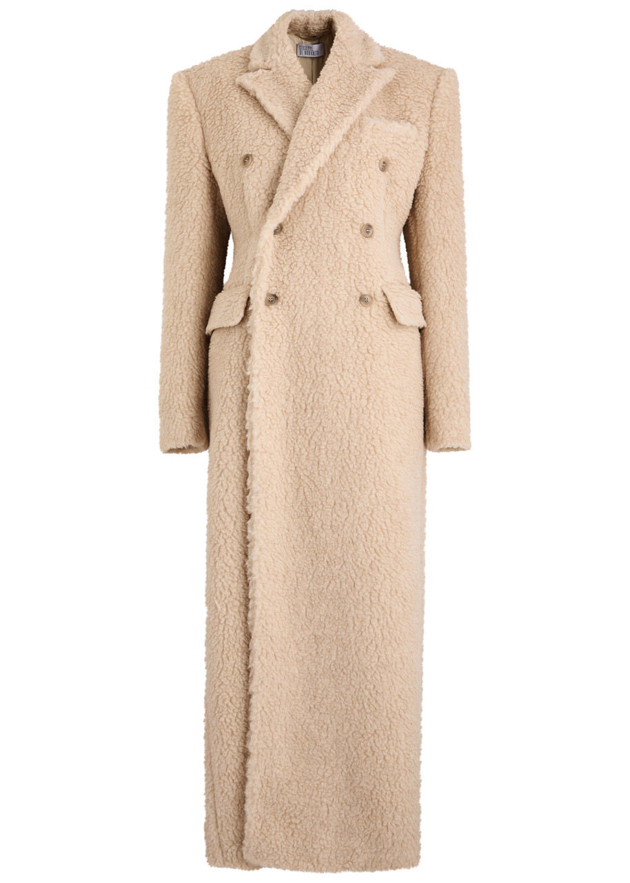 Giuseppe DI Morabito Double-breasted Faux Shearling Coat - Beige - IT44 (UK12 / M)