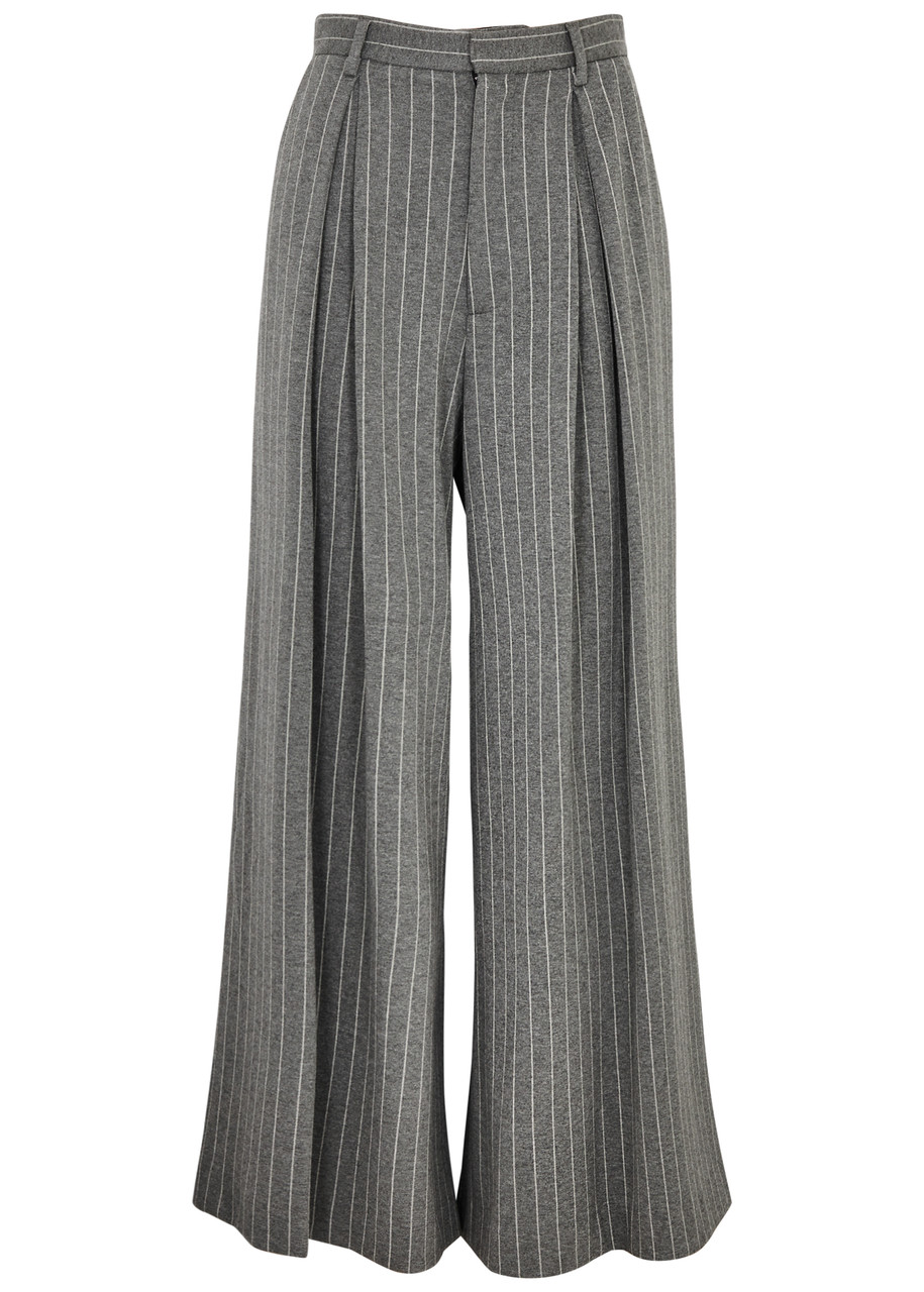 Giuseppe DI Morabito Pinstriped Wide-leg Trousers - Grey - 44 (UK 12 / M)