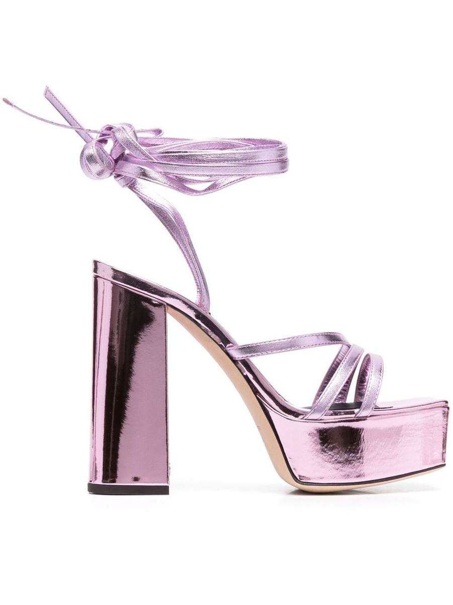 Giuseppe Zanotti Metallic Leather Heel Sandals