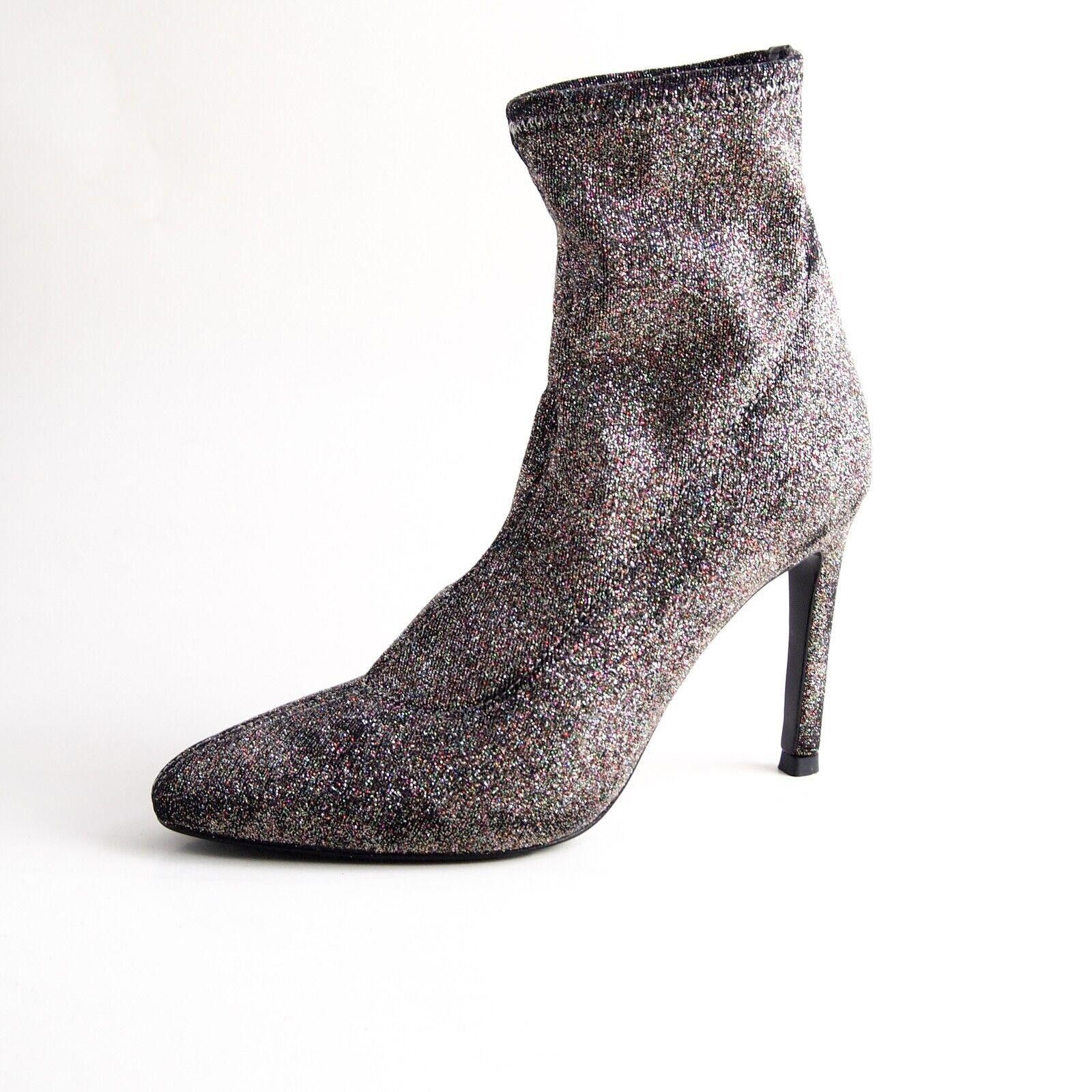 Giuseppe Zanotti Zanotti Sock Boots Heel Shoes Multicolor Glitter Us 5 Eu 35 in Silver, Women's