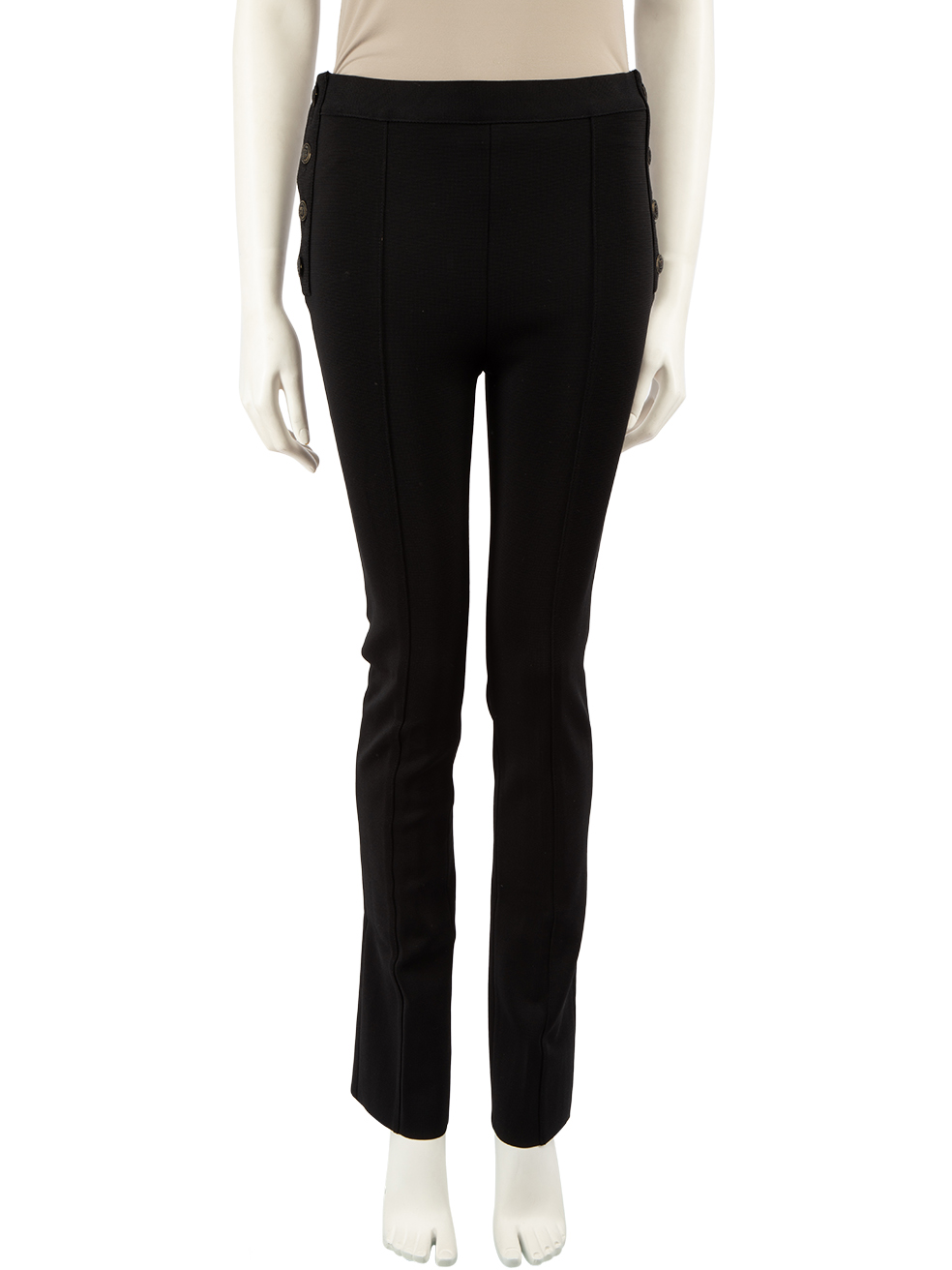 Givenchy Black Logo Button Detail Skinny Trousers