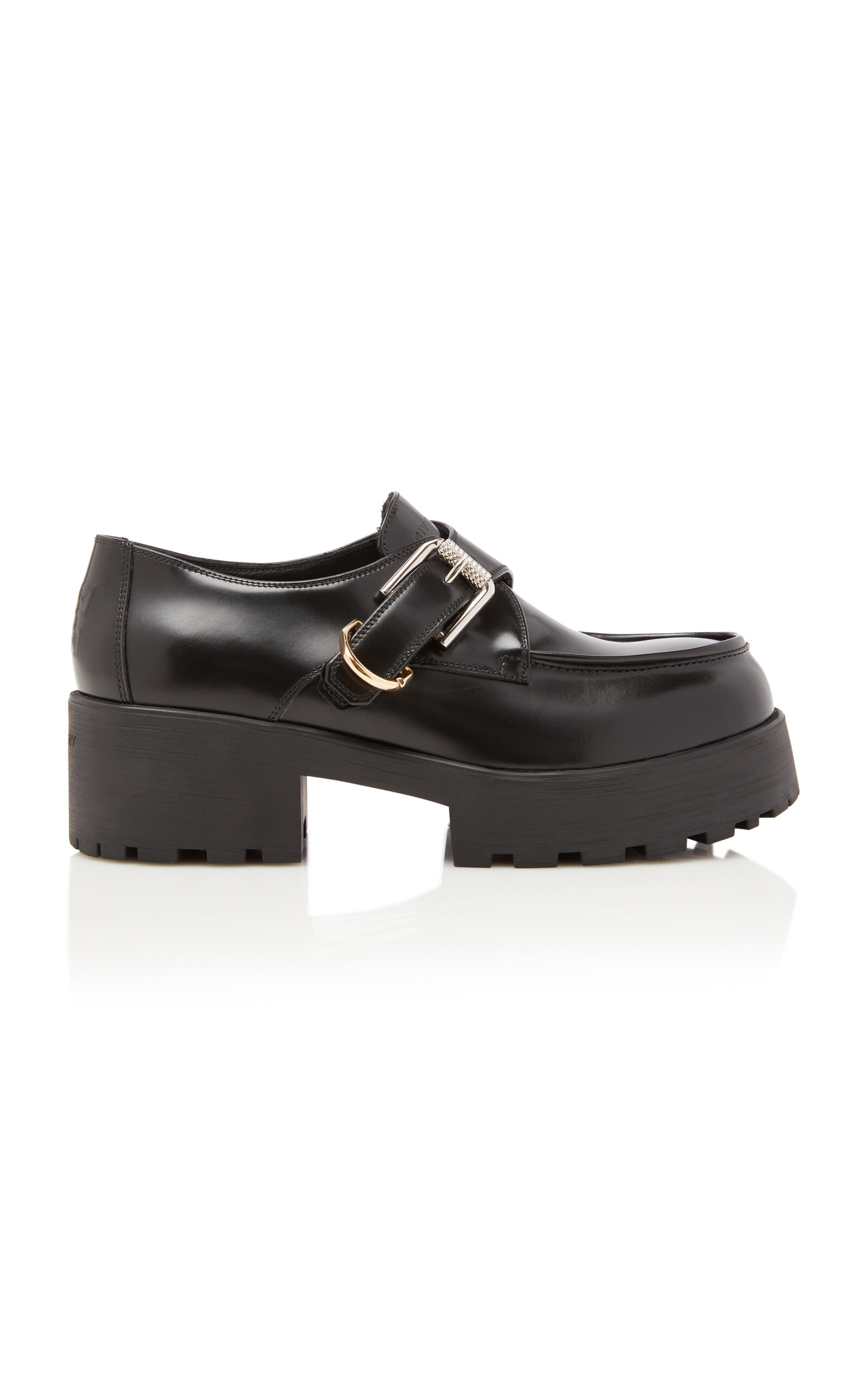 Givenchy - Voyou Leather Monk-Strap Loafers - Black - IT 40 - Moda Operandi