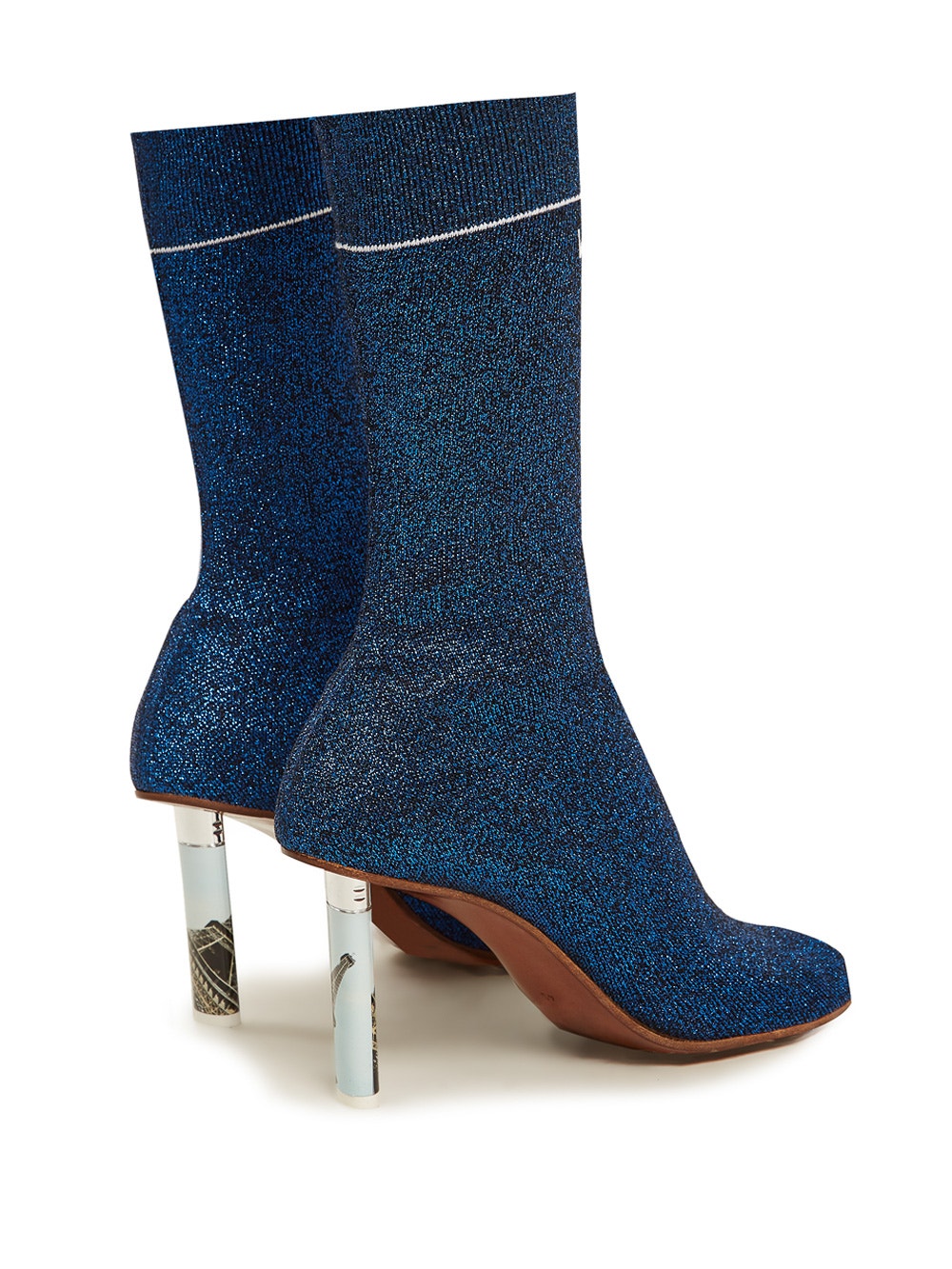 Glittered Sock Boots Blue