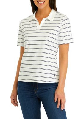 Gloria Vanderbilt Women's Amanda Polo Top, White, Small