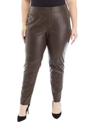 Gloria Vanderbilt Women's Plus Size Avery Slim Faux Leather Pants, 16W