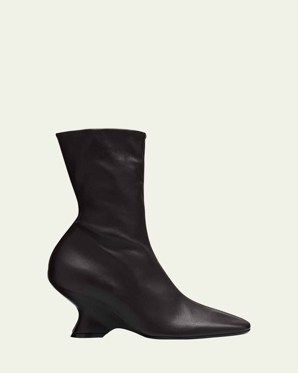 Glove Stretch Leather Wedge Boots