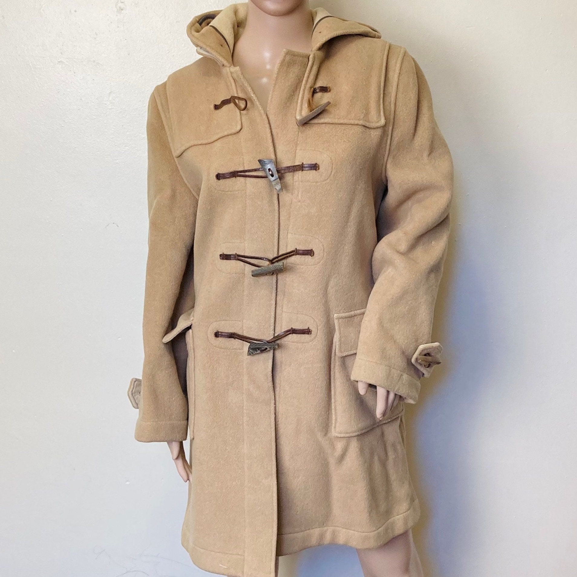 Gloverall Vintage 60S Camel Brown Wool Blend Duffle Coat