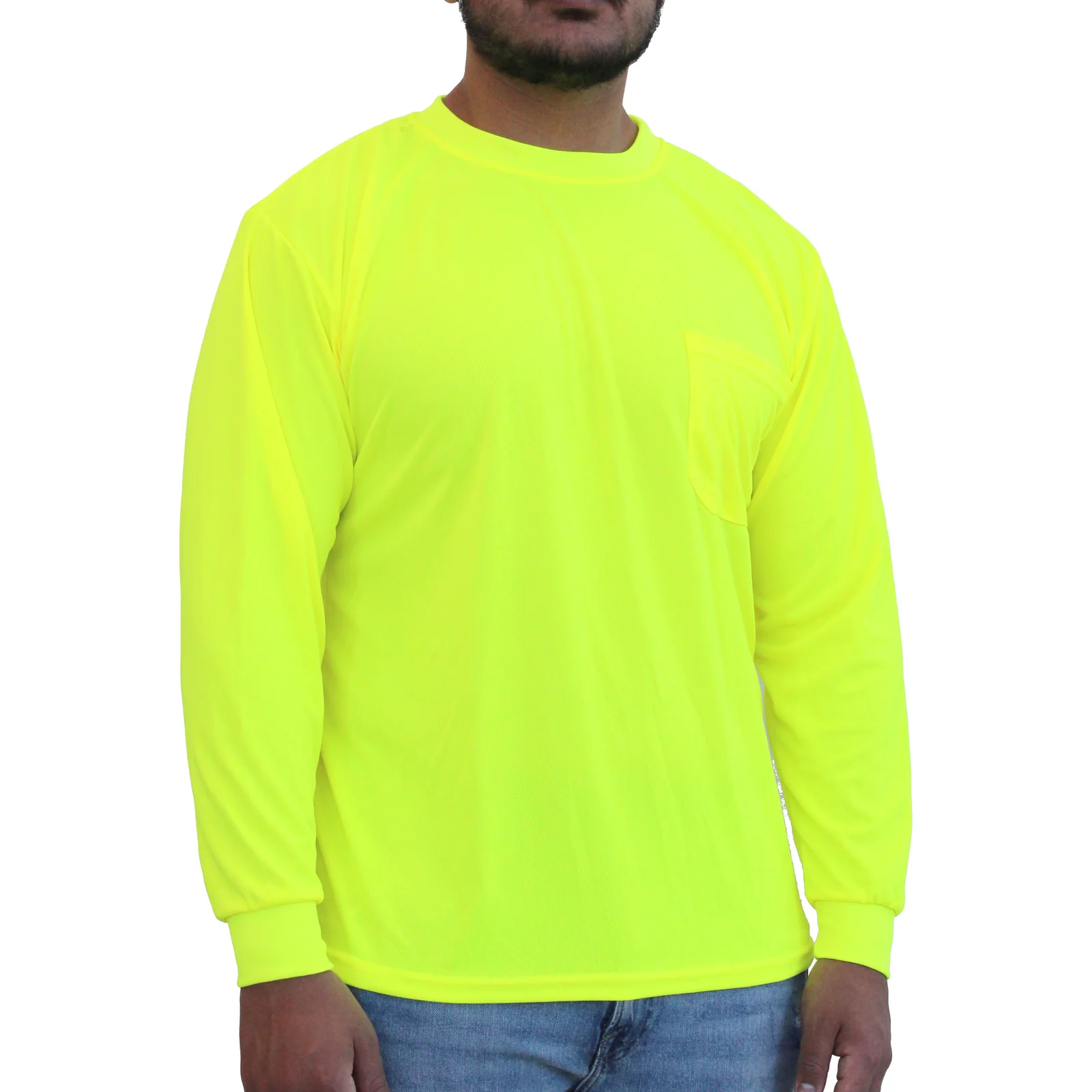 Glow Shield Adult Unisex Green Mesh Long Sleeve Sweatshirt (Large) Polyester | HW200FG (L)