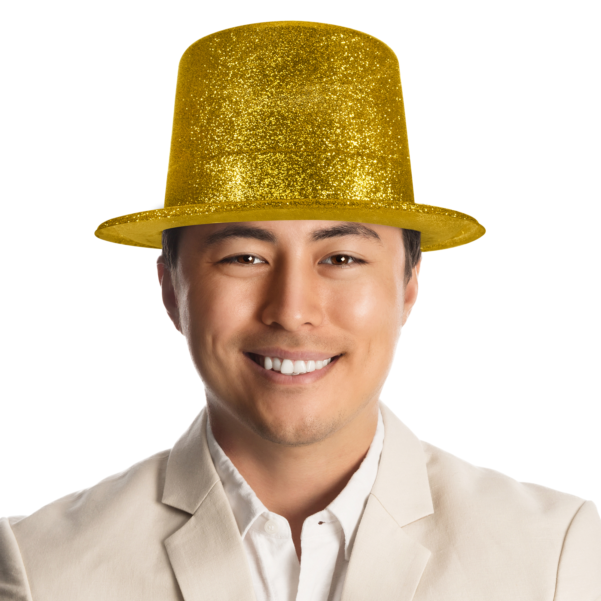 Gold Glitter Top Hat by Windy City Novelties